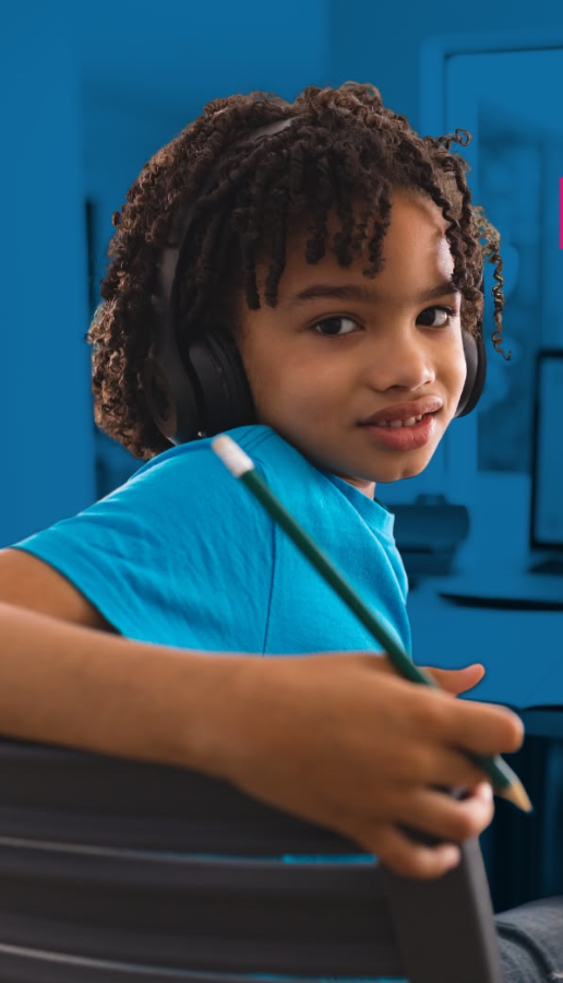 Student learning online with Edmentum